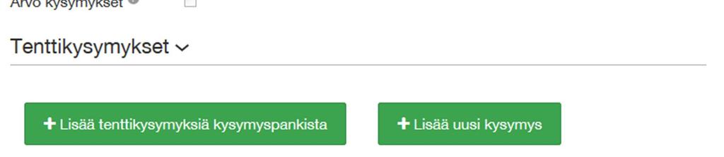 4. Lisää kysymykset. Luo kysymys valitsemalla + Lisää uusi kysymys 1. Valitse kysymystyyppi, kirjoita kysymys, lisää kysymykseen tarvittaessa liite (pdf, word, kuva formaatissa). Tallenna kysymys.