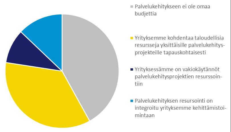 Palvelukehityksen resursointi Tyypillisesti yrityksillä ei ole omaa budjettia