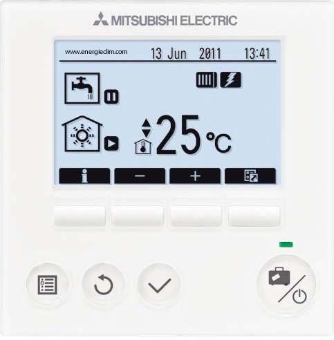 Mitsubishi Electric Ohjain Sama ohjain kaikille malleille Valaistu näyttö Kolme