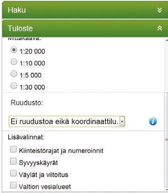 Voit halutessasi valita kartalle mukaan postinumeroalueiden rajat ja numerot. Näin tilaat ParasKartta-palvelusta tulosteen omalla rajauksella Tämä on pikaohje.