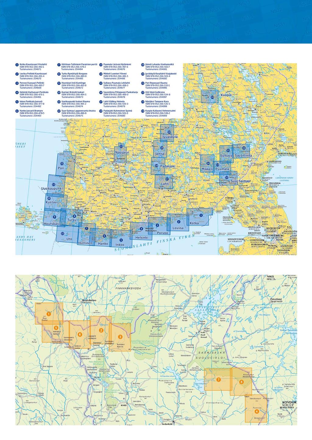 37 Lehtijakokartat Karttakeskuksen veneilykartat Karttakeskuksen topokartat 1 2 3 4 Ropi Kalkkoaivi Munnikurkkio ISBN 978-952-266-486-0 Tuotenumero: 204663 Pöyrisjärvi Näkkälä Kalkujärvi ISBN