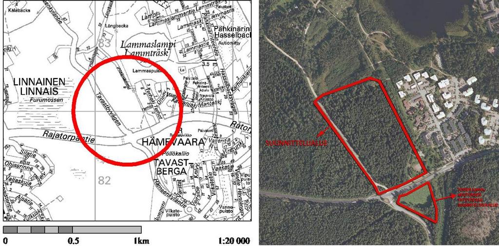 2009 Hakija Vantaan Kaupunki sekä yksityinen maanomistaja Suunnittelualue Suunniteltavana oleva alue sijaitsee Hämeenkylän kaupunginosassa