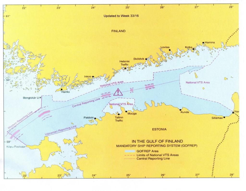 21 tehtävä ilmoitus GOFREP-liikennekuskukselle eli Tallinn traffic:lle. Tällä lisäyksellä on varmistettu, että kaikki Suomenlahdelle saapuvat alukset joutuvat GOFREP:n tai VTS-keskuksen valvontaan.