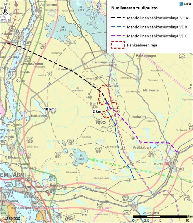 OAS 6 (11) 18.6.2015 Nuolivaaran tuulivoimaosayleiskaava 7.2.2 Rovaniemen ja Itä-Lapin maakuntakaavaluonnos 8.12.