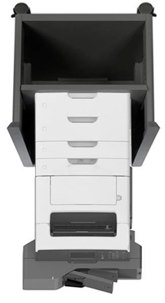 Tuetut enimmäiskokoonpanot 16 Lexmark MX310, MX410 ja MX510 -sarjat Tulostin valinnaisilla lokeroilla ja säädettävällä jalustalla
