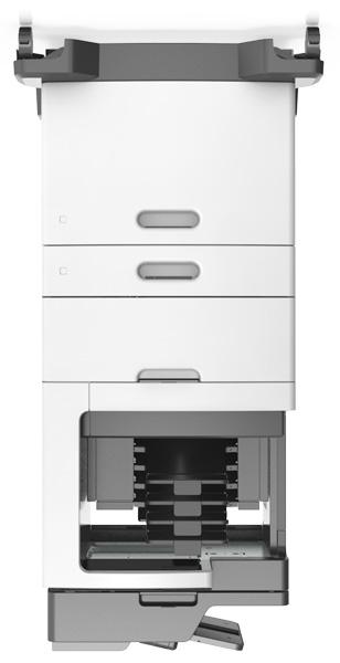 Tuetut enimmäiskokoonpanot 19 Käytä aina tulostintukea, kun tulostimessa on 2 100 arkin lokero.