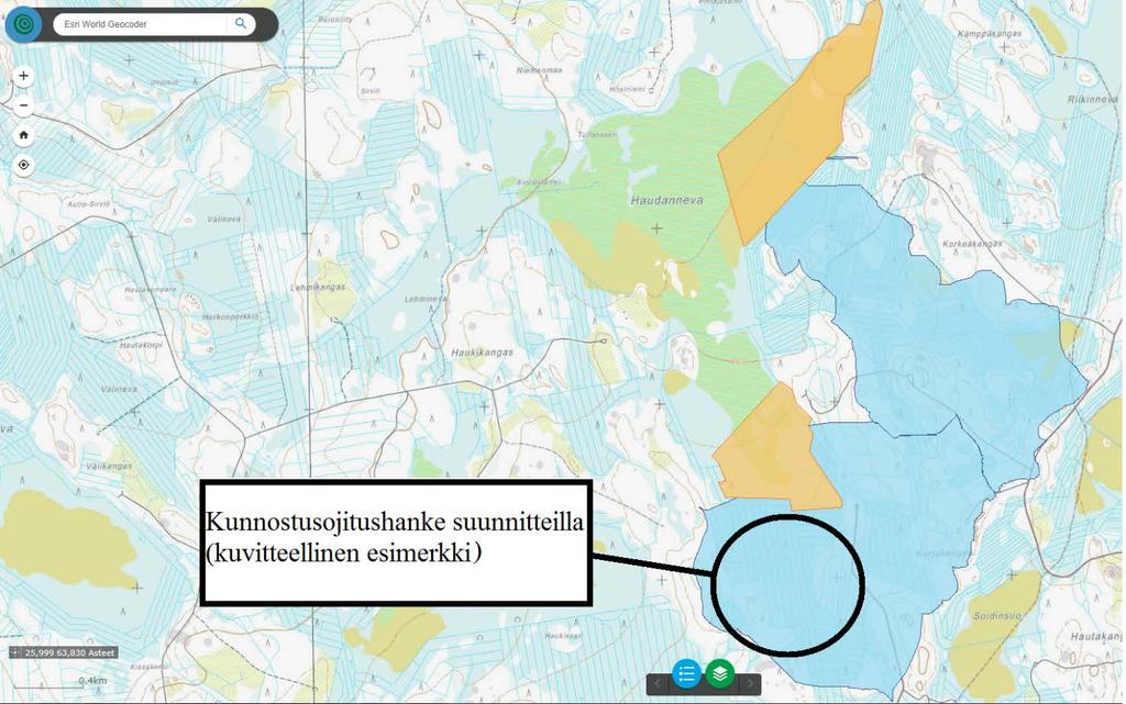 5. Suunnitteluesimerkki 5.1 Aineistojen hyödyntäminen toimenpiteen suunnittelussa Vaihe 1.