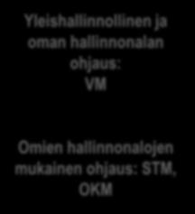 2. Digituen toimijat Toimintamalli Yleishallinnollinen ja oman hallinnonalan ohjaus: VM Omien