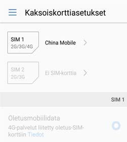 Aloittaminen Käytöstä poistettuja SIM-kortteja ei voida käyttää soittamiseen, viestien lähettämiseen tai Internet-käyttöön.