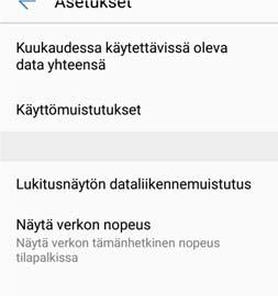 Phone Manager Datan käyttö: tarkastele kunkin sovelluksen datan käyttöä. Verkkosovellukset: hallinnoi kunkin sovelluksen Internet-käyttöoikeuksia.