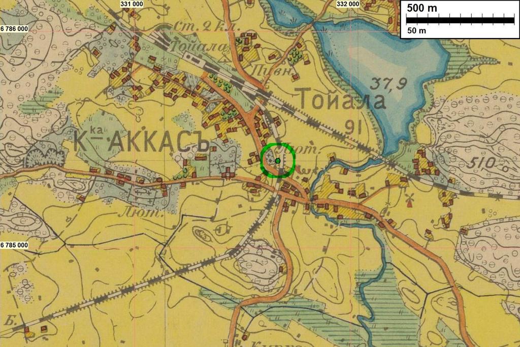 6 Ote vuoden 1900 venäläisestä topografikartasta.