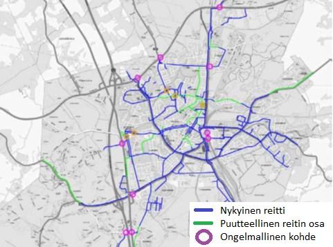 12 Kuva 9. Kevyenliikenteen nykyiset reitit sekä puutteet (Mäkinen ym. 2011, 14). 3.3.3 Joukkoliikenne Riihimäellä joukkoliikennejärjestelmään sisältyy juna- sekä linja-autoliikennettä.