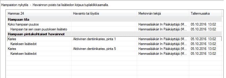 Merkintä kirjautuu kaikille valituille pinnoille. 10.7.