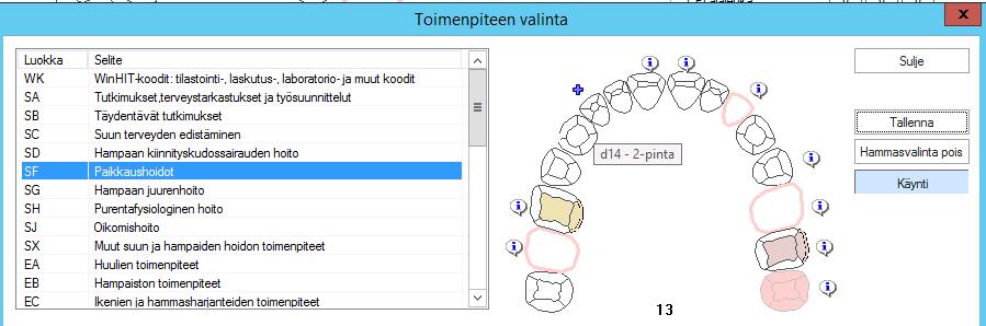 29 / 33 15. TOIMENPITEIDEN KIRJAUS JA STATUSMERKINNÄT Kun status on tehty, kirjataan käynnin toimenpiteet. 15.1. Toimenpiteiden kirjaus kokonaistarkastuksen jälkeen Kokonaistarkastuksen jälkeen painetaan Kirjaa toimenpiteet.