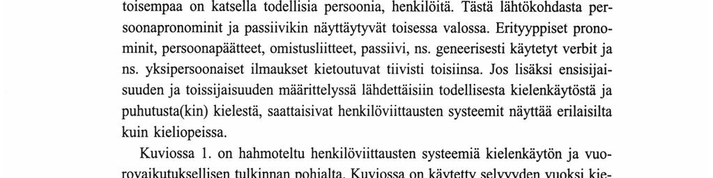 MINNA-RIITTA LUUKKA onkin muodollisesti geneerinen ilmaus. Kielitieteellisessä tutkimuksessa on keskitytty nimenomaan (kieliopillisten) persoonien tutkimukseen.