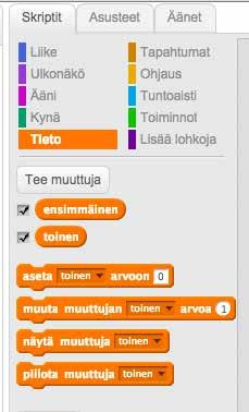 19. ja 20. tunti Ohjelmoi matikkapeli Scratchilla 60 Lisää world -sanan tilalle yhdistä hello ja world -koodi.