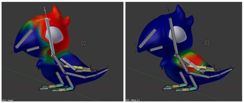24 Tässä tapauksessa lähdettiin rakentamaan 3D-hahmolle oma luuranko tyhjästä. Runko luodaan 3D-mallin sisälle vastaamaan mallin asentoa.