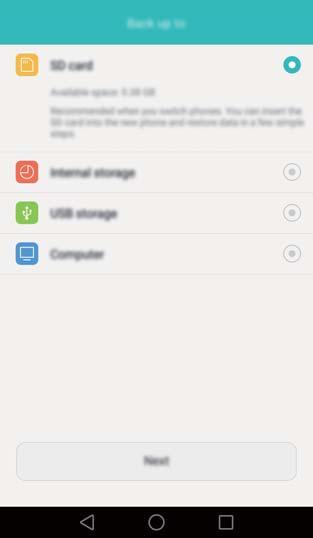 Datan siirto Varmuuskopiodata tallennetaan oletusarvoisesti HuaweiBackup-kansioon kohteessa Tiedostot.