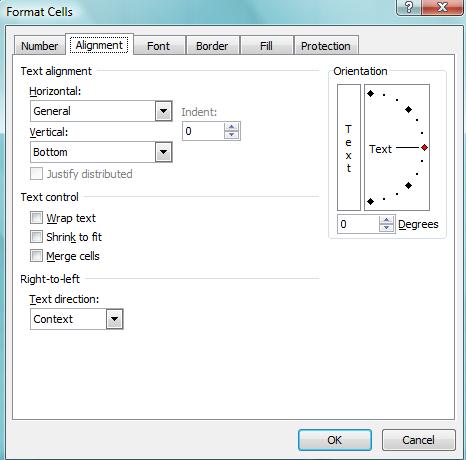 Excel 2013 Taulukon ulkonäön muotoilu 6 Tasaukset valintataulusta 1. Valitse alue 2. Napsauta Alignment (Tasaus) ryhmän valikkonuolta 3.