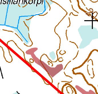 45. Ruohokorpi (RhK) [EN] Kasvillisuuskuvaus: Ruohokorpi, jossa puut kasvavat mättäillä. Tervaleppien seassa esiintyy koivuja sekä vähän kuusia ja mäntyjä.