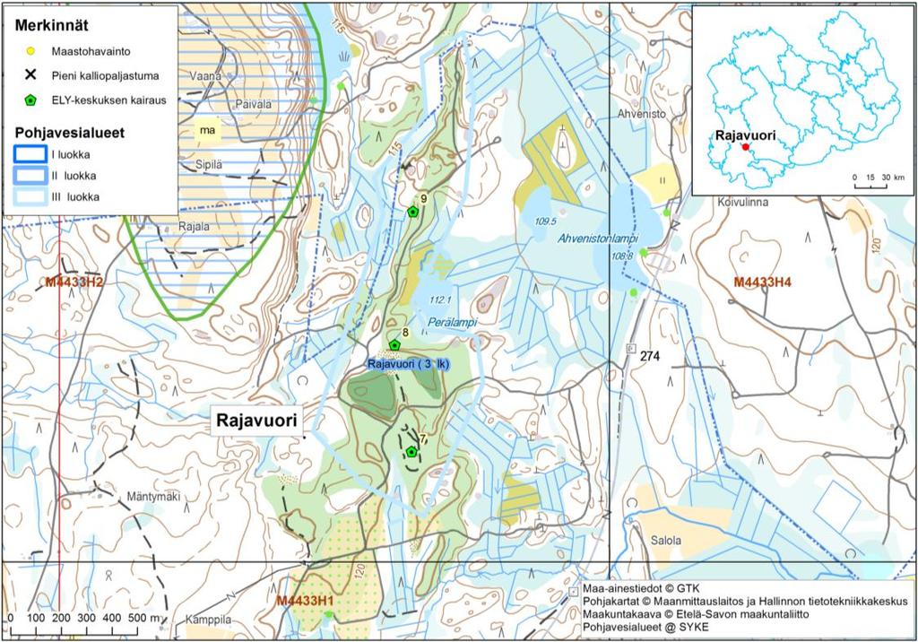 Etelä-Savon kiviaineshuollon turvaaminen 246 2.6.17 Rajavuori (Perälampi ), 36, M Kohdenumero: 36 Kunta: Mäntyharju Sijainti: http://kansalaisen.karttapaikka.fi/kartanhaku/paikannimihaku.html?map.