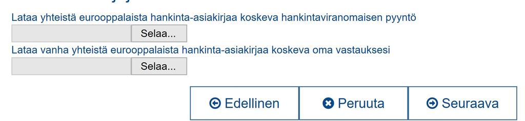 Vaihtoehto 2) Kahden tiedoston yhdistäminen Tällä vaihtoehdolla tarjoaja voi yhdistää tarjouspyynnön xmltiedoston ja itse tekemänsä vanhan