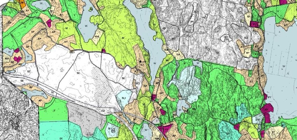 16 (43) 13.6.2017 Massojenhallinnan esiselvitys Kuva 3.7. Ote Espoon pohjoisosien yleiskaavan osasta 1 (lainvoimainen 1997).