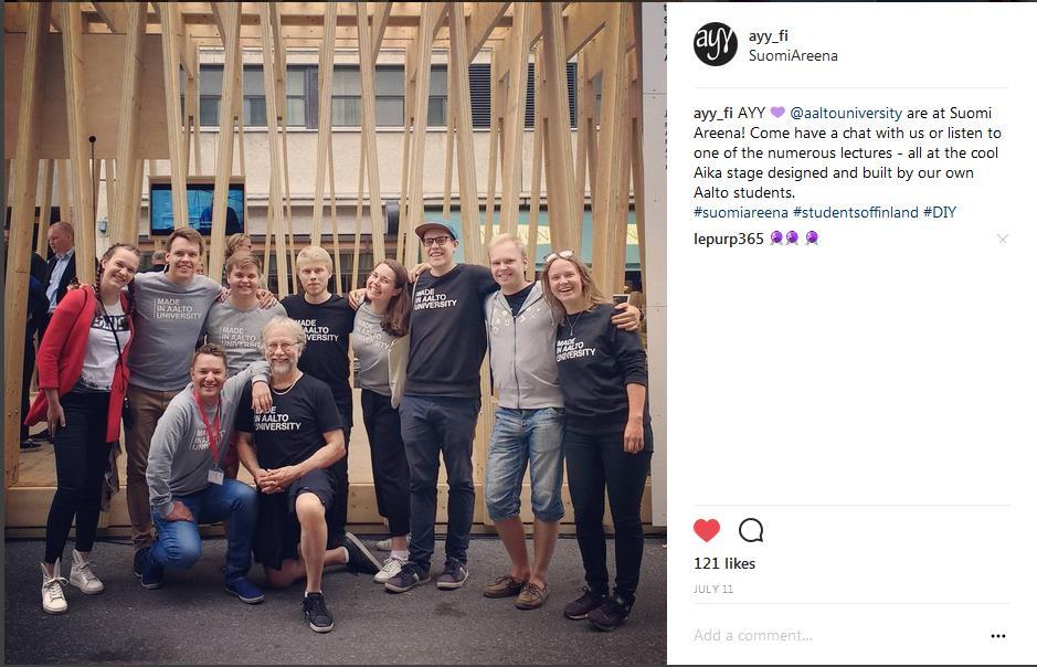 Instagram Yleensä epävirallinen ja toissijainen fiilistelykanava Epävirallinen ja toissijainen =/= merkityksetön Sitouttaa opiskelijoita Postaukset Kampanjat, tapahtumat, hassut jutut Saa