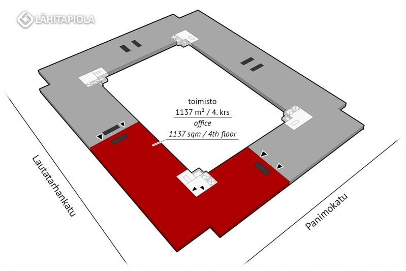 Toimisto 1137 m² / 4. krs. Tutustu kiinteistön kotisivuihin: kalasatamantrooli.fi.