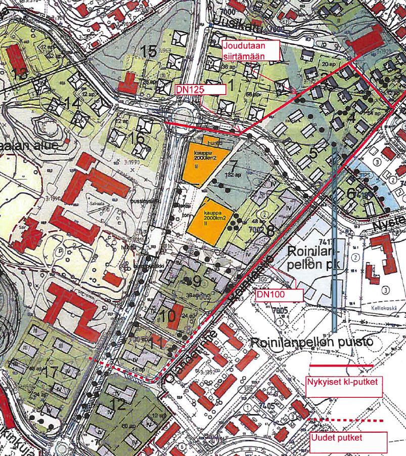 Lämpöhuolto (Fortum Power and Heat oy) Koko Kellokosken alue liitetty jo kaukolämpöön DN150 runkolinjalla Järvenpään