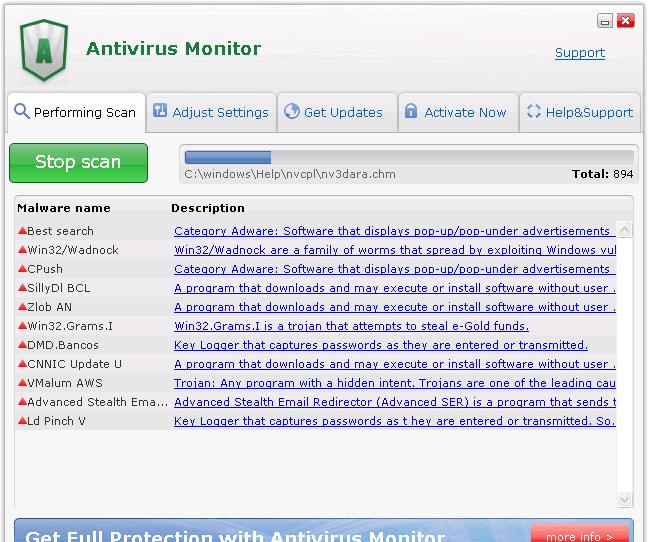 Antivirus Monitor Nimitys Rogue antivirus tarkoittaa näennäistä tietoturvaohjelmaa, joka vaikuttaisi olevan täysin aito ja tehokas.