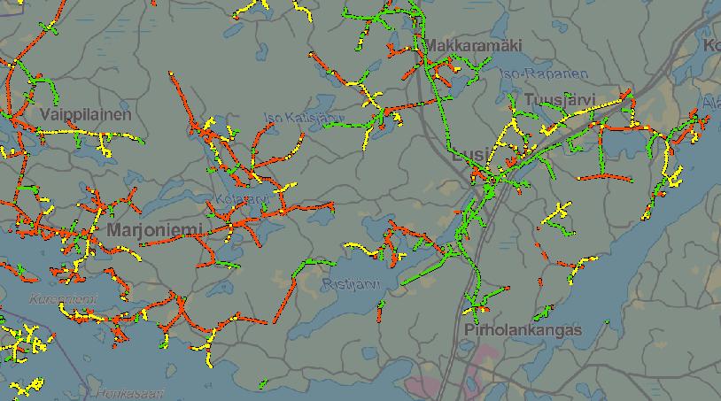 48 kunnossapitoon sijoitettavia varoja siten, että kaikkia pienimpiäkin huomautuksia ei verkossa ole välttämätöntä korjata, voidaan indeksillä kohdentaa kunnossapitotyöt, jolloin saadaan riskialttiit