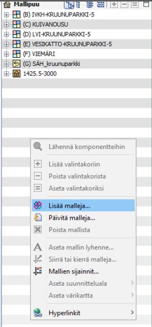 36 Kuva 40. Mallien lisääminen Solibri Model Checkeriin. Kun kaikki mallit on saatu tuotua ohjelmaan kannattaa aloittaa mallien silmämääräinen tarkastelu.