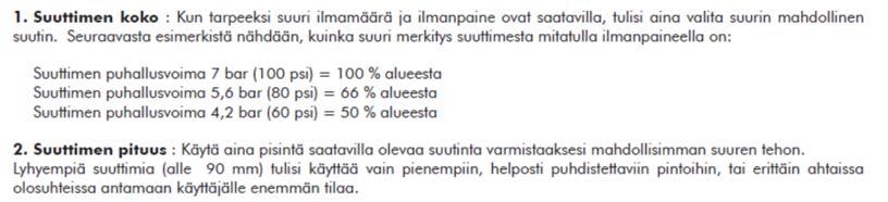 HIEKKAPUHALLUSVARUSTEET :