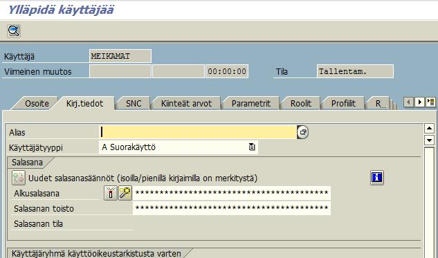 tarvittavat automaattisen täydentämisen oikeudet tulevat