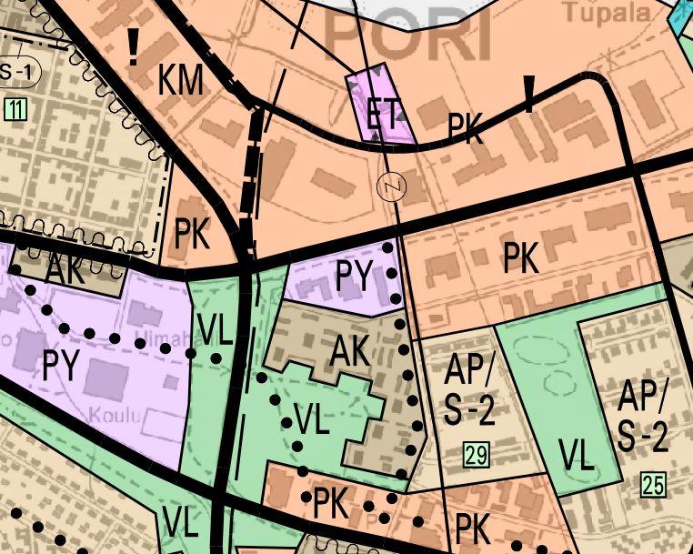 Yleiskaava Kantakaupungin yleiskaavassa 05 (KV 0..007) suunnittelualue on osoitettu julkisten palvelujen ja hallinnon alueeksi (PY).