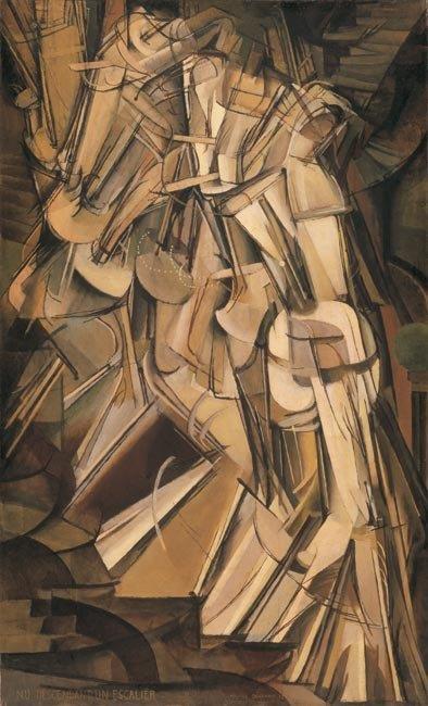 KUVA 29 Marcel Duchamp: Alaston laskeutuu portaita No. 2. Öljy kankaalle, 147 x 89.2 cm, 1912. Tate-museon verkkosivut: Room 3: Movement. [http://www.