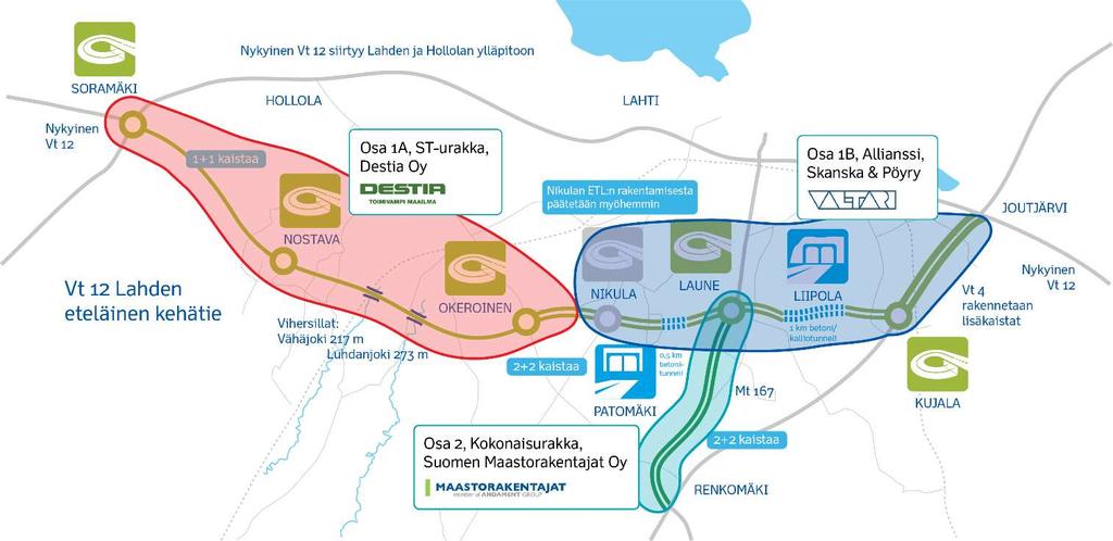 Raportti 1 Vt 12 Lahden eteläinen kehätie Kuukausiraportti nro 1/2018 Tarkastelujakso: 1.1.2018-31.1.2018 Laatinut: Rakennuttajatoimisto HTJ Oy Hyväksynyt: Liikennevirasto Liikennevirasto PL 33, 00521 Helsinki Puhelin 0295 34 3000 etunimi.