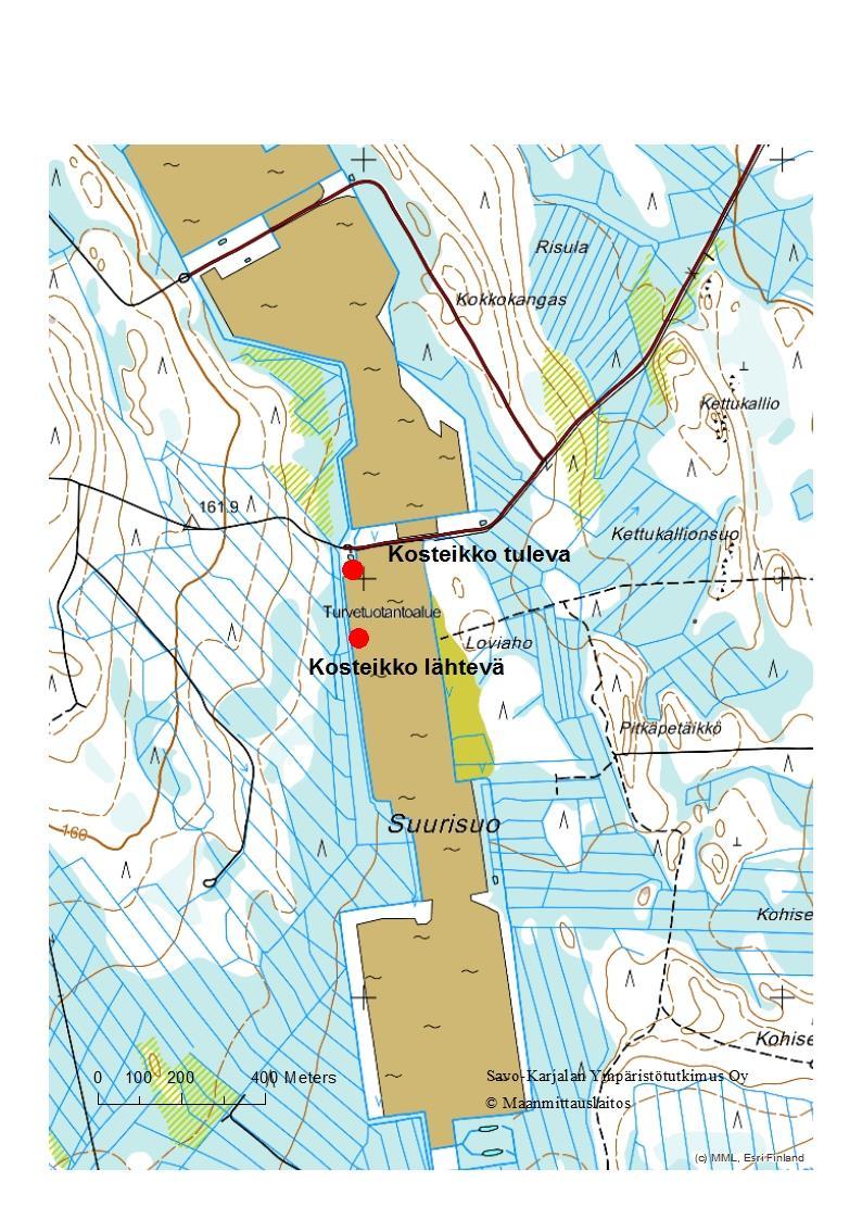 KOHISEVANSUO Kuormitustarkkailun toimivuus 2015 Ei ongelmia Vähäisiä ongelmia Epävarma laskenta Paineanturiin perustuva virtaamamittaus aloitettiin 17.6.15 Sijainti ja pinta-alatiedot v.