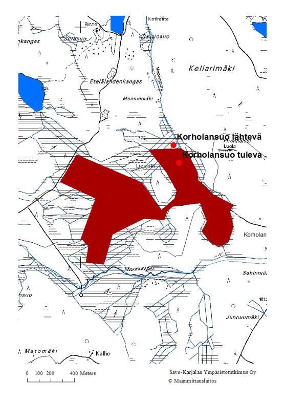 KORHOLANSUO Kuormitustarkkailun toimivuus 2015 Ei ongelmia Vähäisiä ongelmia Vakavia ongelmia Virtaamamittaus ja näytteenotto toteutuivat tarkkailuohjelman mukaisesti Sijainti ja pinta-alatiedot v.