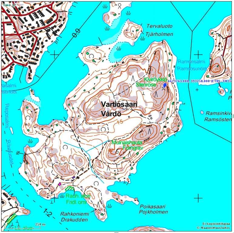 LIITE 1 Helsinki, Vartiosaari 2 Kummelin sijainti merkitty karttaan sinisellä nuolella.