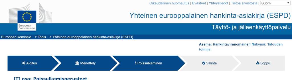 III osa - Sisältö Osion III kohdat A: Tuomioihin liittyvät perusteet ja B: Verojen