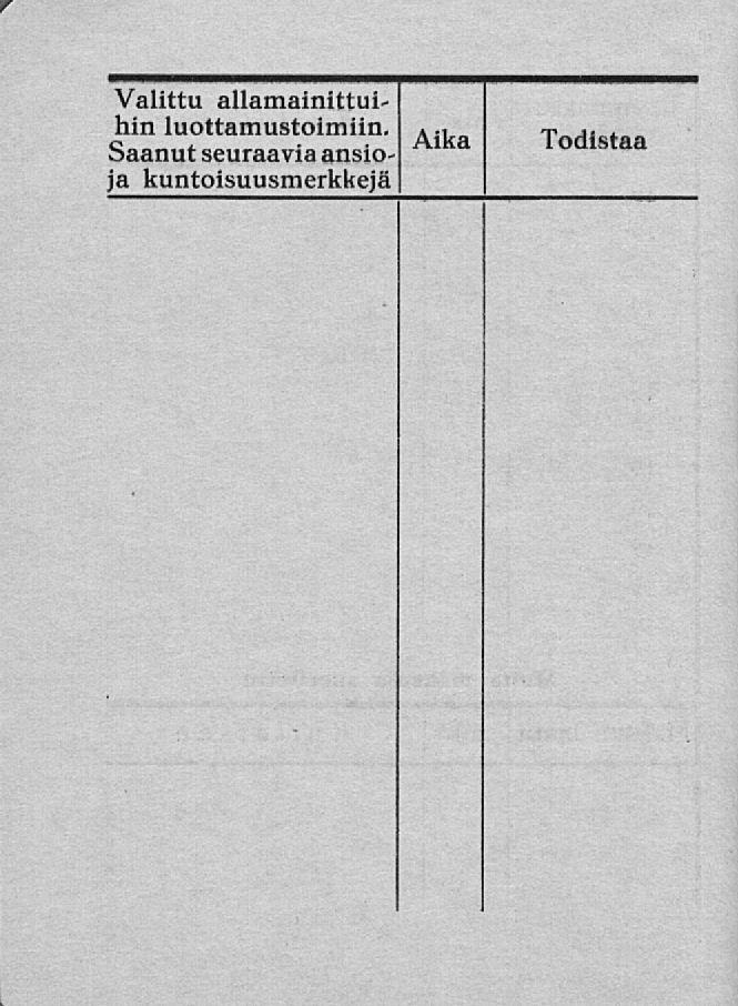 Valittu allamainittuihin luottamustoimiin. A T.