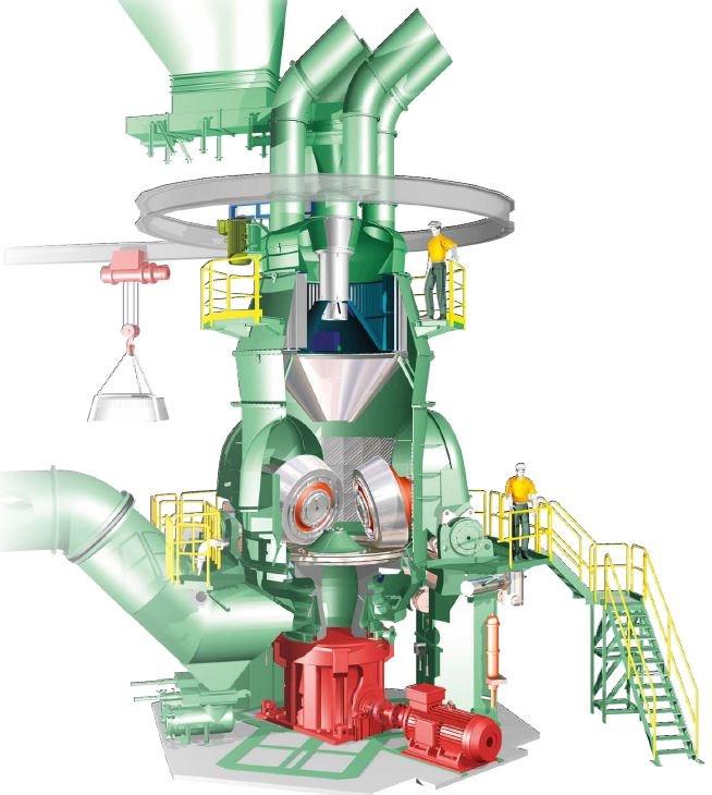 21 jauhatusta varten. Valssimyllyt voidaan kuularengasmyllyjen tapaan varustaa joko kiinteällä tai pyörivällä seulalla. (Loesche energy systems Ltd 2017, Woodruff, ym. 1998.