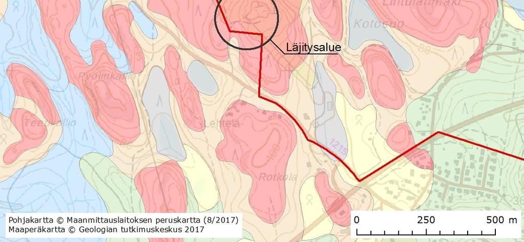 Pohjaveden voidaan tämän perusteella olettaa olevan yhteydessä kallio-/moreenimäkien ylemmällä tasolla esiintyvään pohjaveteen. Tästä syystä mm.