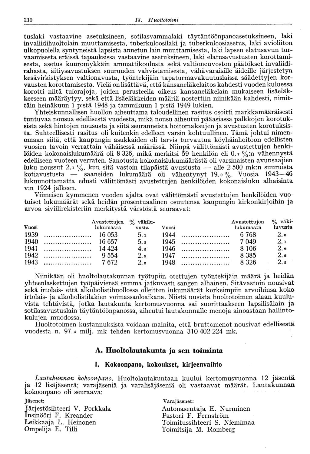30 8. Huoltotoimi tuslaki vastaavine asetuksineen, sotilasvammalaki täytäntöönpanoasetuksineen, laki invalidihuoltolain muuttamisesta, tuberkuloosilaki ja tuberkuloosiasetus, laki avioliiton