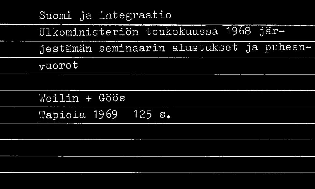 järjestämän seminaarin alustukset