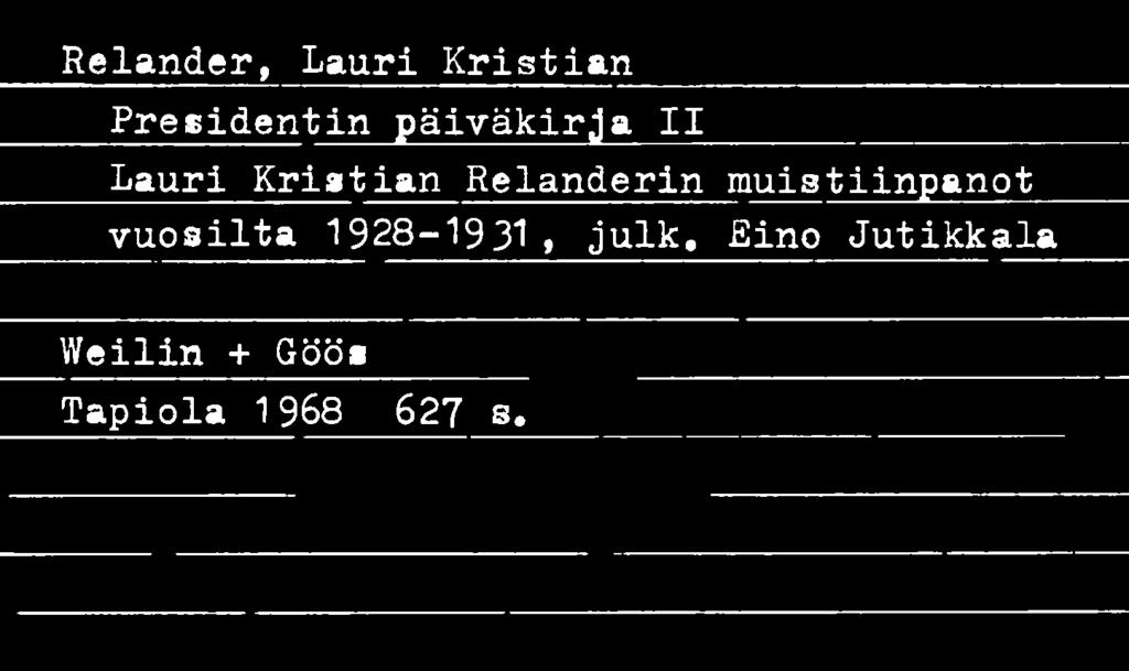 muistiinpanot vuosilta 1928-1931, julk.