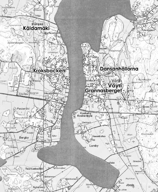 306 Rahkonen Onomasticon of Levänluhta and Käldamäki region 307 5.2. Kyrö Map 6. The Vöyri district approximately in 450 AD. (Modelling by Santeri Vanhanen.