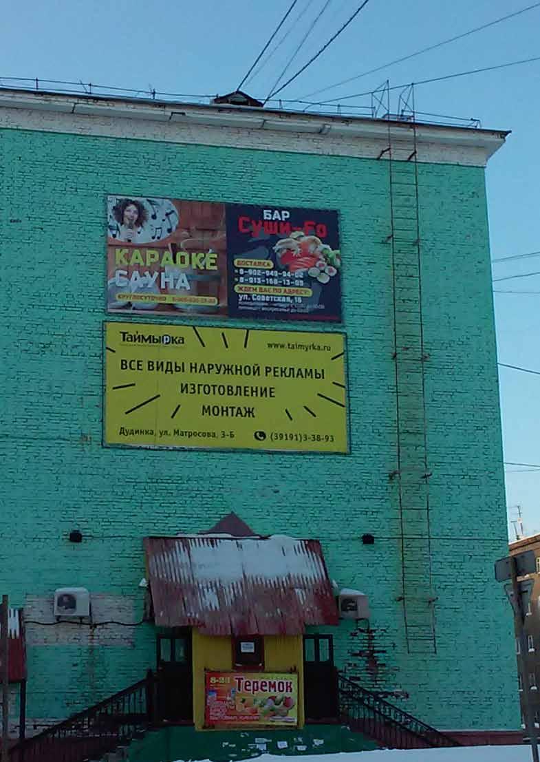 English in the linguistic landscape of Dudinka While migration is continuous to the city, only local residents are moving into and out of the city.